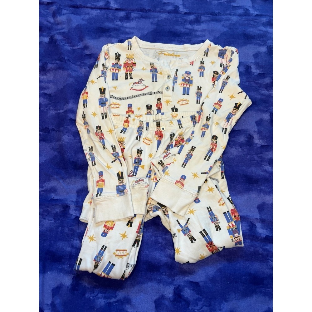 Petidoux‎ Nutcracker Soldier Holiday Christmas Pima Cotton Pajama PJ Unisex Sz 5
